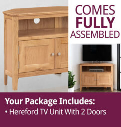 Hallowood Furniture Hereford Oak Small Corner Tv Unit - thumbnail 7