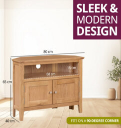 Hallowood Furniture Hereford Oak Small Corner Tv Unit - thumbnail 3