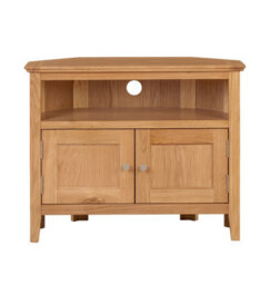 Hallowood Furniture Hereford Oak Small Corner Tv Unit - thumbnail 9