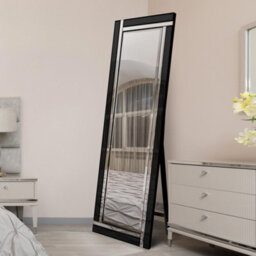Mirroroutlet Ashton Black Double Bevel Free Standing Cheval Dress Mirror 5Ft7 X 1Ft11, 170Cm X 58Cm - thumbnail 1