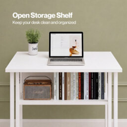 Levede Folding Computer Desk Extandable Table With Wheels Storage Shelf - thumbnail 6