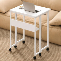 Levede Folding Computer Desk Extandable Table With Wheels Storage Shelf - thumbnail 1