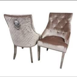 Set Of 2 Majestic Beige Velvet Dining Chairs - thumbnail 4
