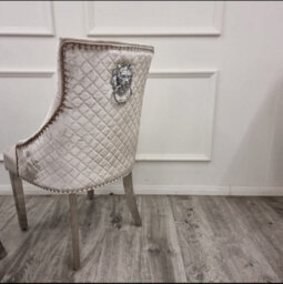 Set Of 2 Majestic Beige Velvet Dining Chairs - thumbnail 3