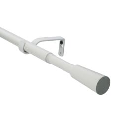 GoodHome Anafi Matt White Extendable Cone Single Curtain Pole Set, (L)1200mm-2100mm (Dia)19mm - thumbnail 2