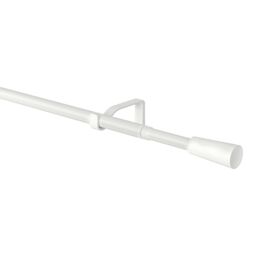 GoodHome Anafi Matt White Extendable Cone Single Curtain Pole Set, (L)1200mm-2100mm (Dia)19mm - thumbnail 5