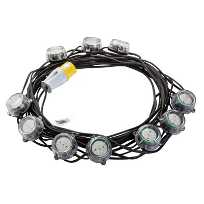 Draper Defender 110V 50W Heavy Duty Led Festoon String Lights 22M Encapsulated Cable For Sites & Outdoor Use - image 1
