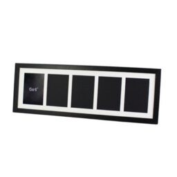"Photoframesandmore Black Multi Aperture Frame. Five 6X4"" Photos.  Wooden Picture Frame." - thumbnail 1