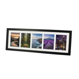 "Photoframesandmore Black Multi Aperture Frame. Five 6X4"" Photos.  Wooden Picture Frame." - thumbnail 2