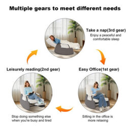 Corduroy Rocking Recliner Chair With Adjustable Backrest & Retractable Footrest, Armchair With Side Pocket, White - thumbnail 5