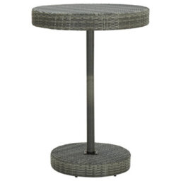 Berkfield 5 Piece Garden Bar Set With Cushions Poly Rattan Grey - thumbnail 7