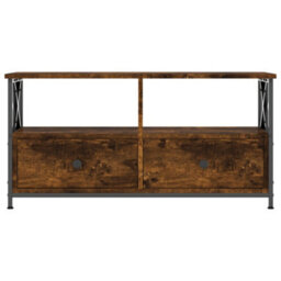 Berkfield Industrial Tv Cabinet Smoked Oak 90X33X45 Cm Engineered Wood&iron - thumbnail 5