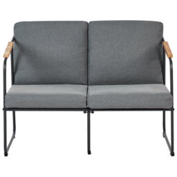 Beliani Garden Lounge Set With Table 4 Seater Vezzana Metal Grey - thumbnail 9