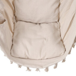Thehotsale Beige Garden Hanging Canvas Hammock Swing Chair With Cozy Seat & Back Cushion Outdoor/indoor - thumbnail 3