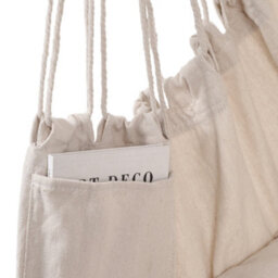 Thehotsale Beige Garden Hanging Canvas Hammock Swing Chair With Cozy Seat & Back Cushion Outdoor/indoor - thumbnail 4