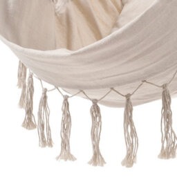 Thehotsale Beige Garden Hanging Canvas Hammock Swing Chair With Cozy Seat & Back Cushion Outdoor/indoor - thumbnail 5