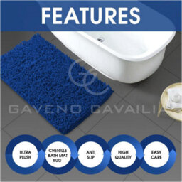 Gc Gaveno Cavailia Infinity Loop 2 Piece Bath Mat Set Royal Blue Super Absorbent Non Slip Shower Mat - thumbnail 3