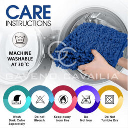 Gc Gaveno Cavailia Infinity Loop 2 Piece Bath Mat Set Royal Blue Super Absorbent Non Slip Shower Mat - thumbnail 4