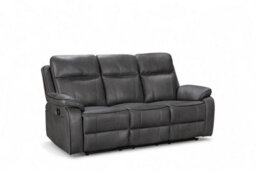 Grey Faux Leather  3 + 2 + 1 Seater Manual Recliner Sofa And Armchair Set For Living Room Vegas - thumbnail 4