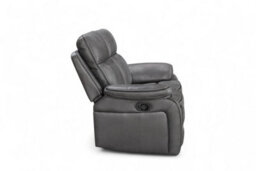 Grey Faux Leather  3 + 2 + 1 Seater Manual Recliner Sofa And Armchair Set For Living Room Vegas - thumbnail 6