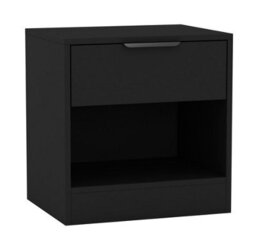 Urbn-Living Urbnliving 45Cm Width 1-Drawer Bedside Black Table Cabinet Nightstand Storage Shelf Bedroom Furniture Unit - thumbnail 5