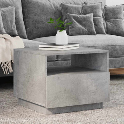Berkfield Coffee Table With Led Lights Concrete Grey 50X49X40 Cm - image 1