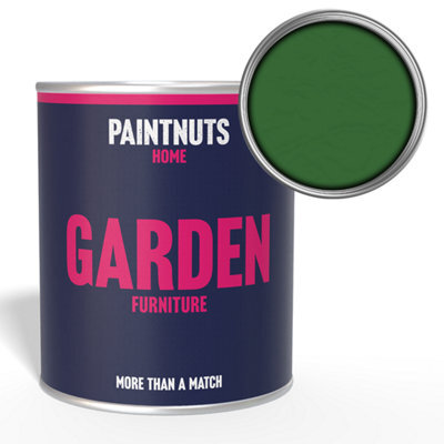 Paintnuts Garden Furniture Fence Shed Table Chairs For Wood Metal & Plastic Weatherproof Matt Paint - Emerald Green - 1L (Ral6001) - image 1