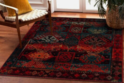 RugsX Wool Carpet Omega Avar Square Frame, Diamonds, Oriental - Ruby 170X170 Cm - thumbnail 5