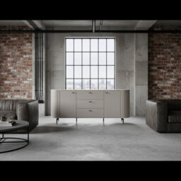 Sideboard 191Cm Wide Cabinet Storage Unit Soft Close Metal Legs Cashmere - thumbnail 2