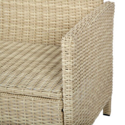 Alia Rattan Garden Corner 6 Seater Outdoor Sofa Dining Set With Glass Table Natural, Garden Furniture Set - thumbnail 6