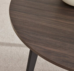 Furniturebox Koko Walnut Wood Effect Round Dining Table Black Legs 100Cm - thumbnail 4