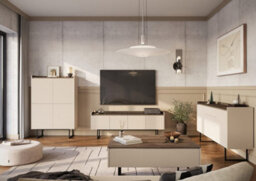 Arte Chic Sand Beige & Oak Lago 7 Coffee Table W1000mm H500mm D680mm - Modern Design, Discreet Storage - thumbnail 5