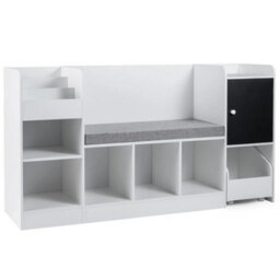 Bookcase With Reading Nook Blackboard Toy Storage Bench - thumbnail 5
