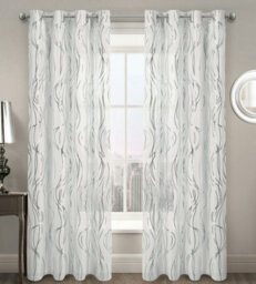 Velosso Swirls Eyelet Voile Panel - Gold - thumbnail 2