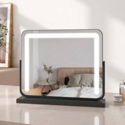 Emke Hollywood Makeup Mirror With Lights, Tabletop Mirror With Dimmable, Touch, 360 Rotation, 50 X 42Cm, Black - thumbnail 1