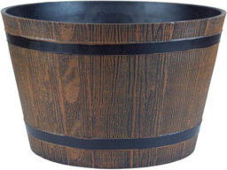 Simpa Homestead Medium 30.5Cm Brown Half Barrel Cask Planters - thumbnail 2