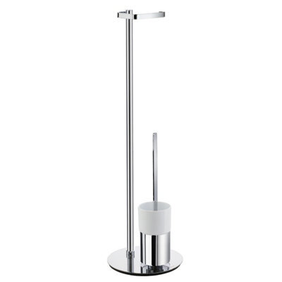 Smedbo Chrome Toilet Roll Holder, Toilet Brush And Container