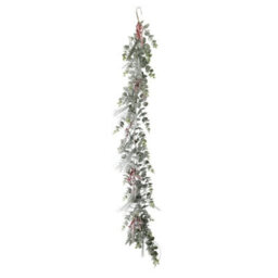 Snowy Eucalyptus & Berry Garland 183Cm - Green - thumbnail 1