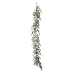 Snowy Eucalyptus & Berry Garland 183Cm - Green - thumbnail 2
