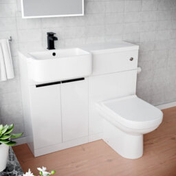 Nes Home Left Hand Black Handles Basin Vanity Unit With Tap, Wc Unit & Toilet - thumbnail 5