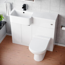 Nes Home Left Hand Black Handles Basin Vanity Unit With Tap, Wc Unit & Toilet - thumbnail 4