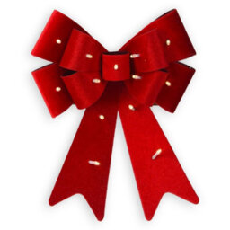 Urbn-Living Urbnliving 30Cm Length Hanging Light Up Red Bow With Battery Led Lights Christmas Decorative - thumbnail 2