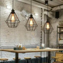 Ledsone 2 Pack Industrial Black Metal Pendant Light With E27 Base Bulb For Kitchen Loft Or Bar - thumbnail 7