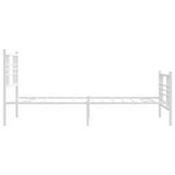 Berkfield Metal Bed Frame Without Mattress With Footboard White 107X203Cm - thumbnail 5