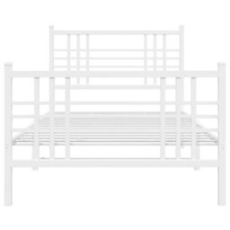 Berkfield Metal Bed Frame Without Mattress With Footboard White 107X203Cm - thumbnail 4