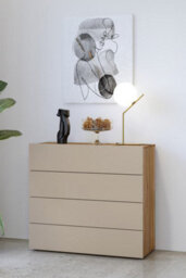 Arte Versatile Impressio 27 Chest Of Drawers 1000mm X 910mm X 410mm In Oak Mauvella & Congo - Compact Storage Solution - thumbnail 3