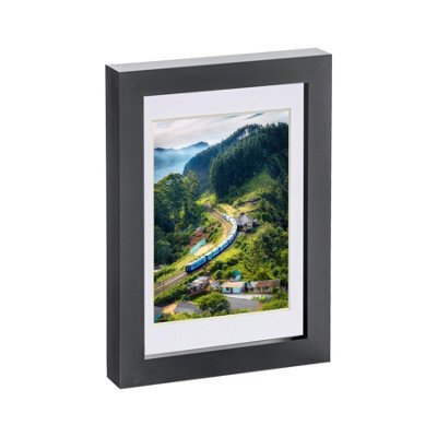 "Nicola Spring Photo Frame With 4"" X 6"" Mount - 5"" X 7"" - Black/white" - image 1