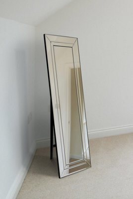 Mirroroutlet Ouble Bevel Large Modern Venetian Cheval Free Standing Mirror 5Ft X 1Ft3 (150 X 40Cm) - image 1