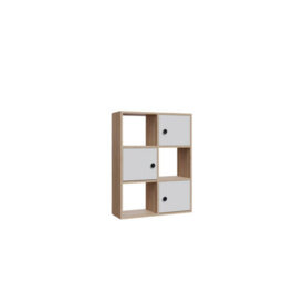 Decorotika Tilton 3-Tier And 3 Cabinets Bookcase Oak & White - thumbnail 3