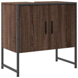Berkfield Sturdy Bathroom Sink Cabinet Brown Oak 60X33X60 Cm Engineered Wood